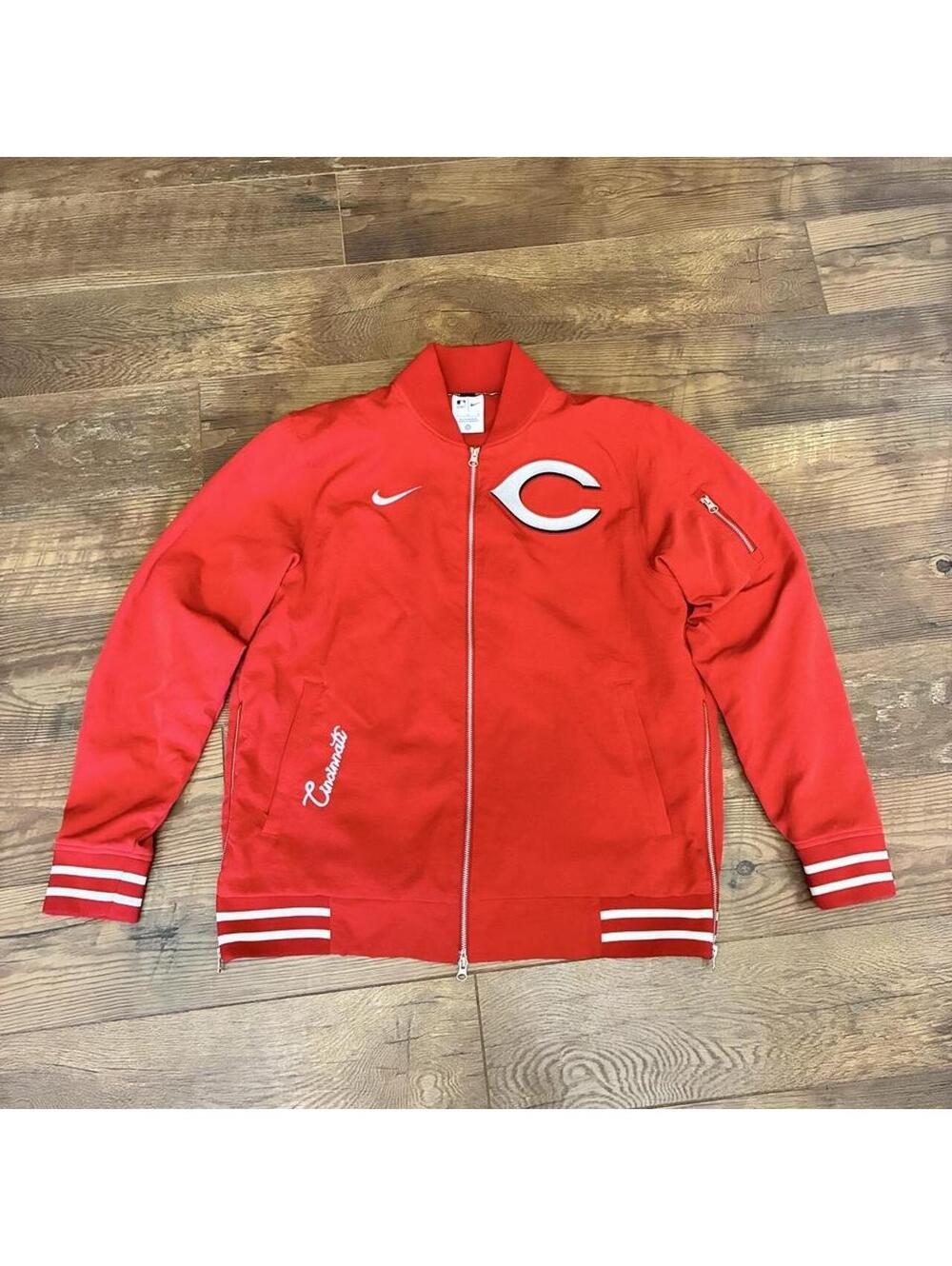 Nike Cincinnati Reds red fleece lined bomber jacket